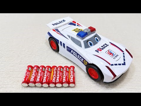 Unboxing stunt car, transformable police car, whale doll, Spider Man remote-controlled car