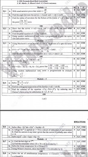 💥1st SEM MATHEMATICS REGULAR QUESTION PAPER || BMATS101 2022 SCHEME #vtu #viral #maths #shorts