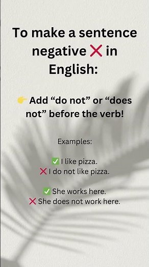 How to form the negative in English