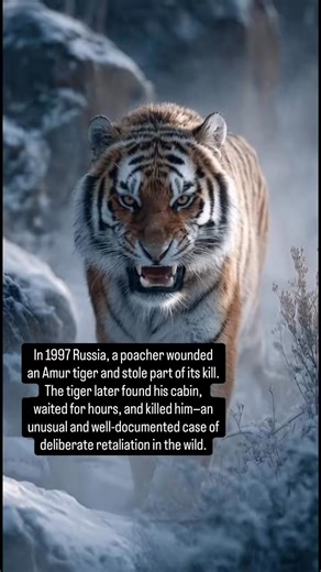 A wounded Amur tiger once tracked a poacher to his cabin, waited hours, and killed him in a rare act of retaliation. | FactumFeed