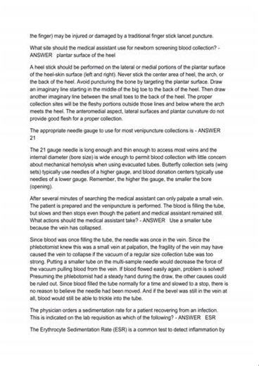 Ncct Phlebotomy Exam 2023 With All Questions And Answers