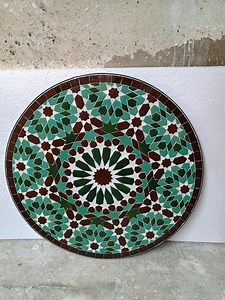 Round Dining Table, Outdoor Coffee Table Decorated With Mosaics - Modern Rustic Table - Moroccan Tile Table - Handmade Garden Table - Etsy