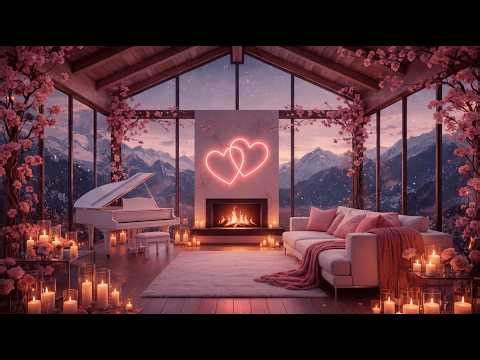 💗 12 Hours Valentine’s Day Romantic Instrumental 💗 | Cozy Fireplace Piano Music for Love Relaxation