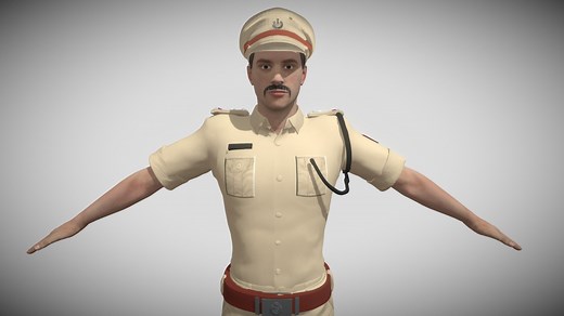 Indian Police Man - Buy Royalty Free 3D model by ayushcodemate
