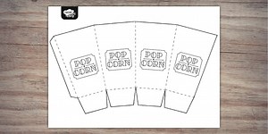 Colour-in Popcorn Box Craft Template