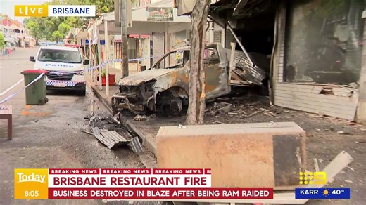 3.4K views | A restaurant has gone up in flames overnight after being ram raided. #9News | 9 News Gold Coast | Facebook