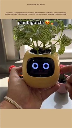 This is an interactive electronic plant pot with smart technology.