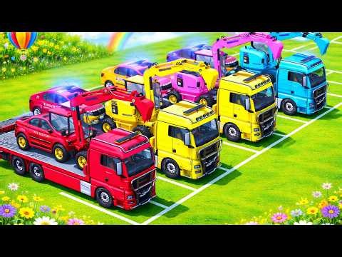 🚚 You Won’t Believe This! 🌈 Transporting All Colorful Vehicles 🚓🚧 | FS22 😱