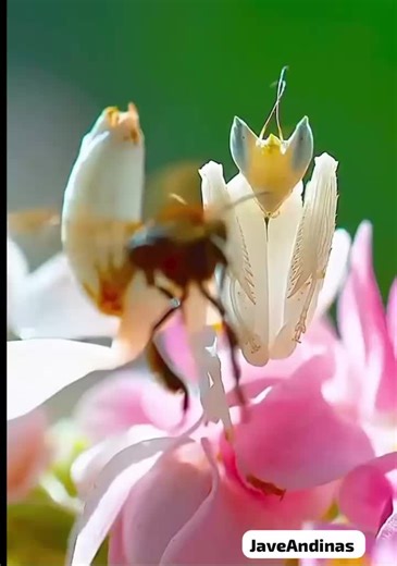 🪻 La mantis orquídea: cuando la evolución se convierte en arte La mantis orquídea (Hymenopus coronatus) es uno de los ejemplos más extraordinarios de adaptación evolutiva conocidos en la naturaleza. Este insecto, completamente real y documentado por la ciencia, ha desarrollado un nivel de camuflaje tan preciso que no solo se confunde con una flor, sino que la imita activamente para atraer a sus presas. Originaria de las selvas tropicales del sudeste asiático, especialmente en países como Malasi