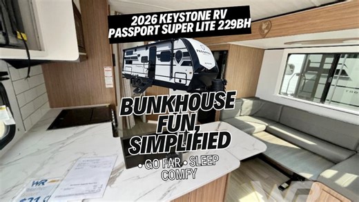 Bunks for the kids. Comfort for the parents. Stress-free towing for everyone. The Passport Super Lite 229BH checks every box ✔️ https://www.walnutridgerv.com/product/new-2026-keystone-rv-passport-super-lite-229bh-3005257-29 | Walnut Ridge RV of Louisville