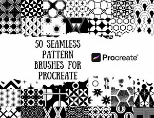 50 Procreate Pattern Brushes, Dynamic Seamless Patterns Set of 50 Geometric, Zentangle Pattern Brushes - Etsy UK