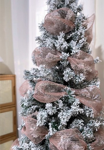 Christmas Mesh Ribbon Roll for Tree Decorating