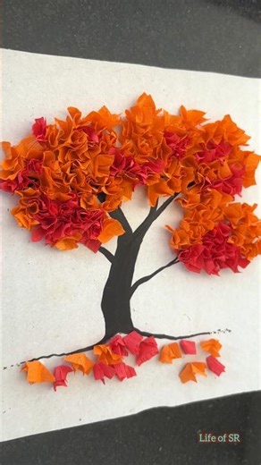 DIY |crepe paper tree making🌲| #shorts #shortsfeed #youtubeshorts #viral #trending #trendingshorts