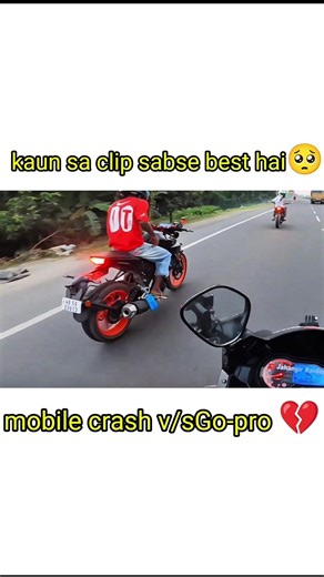 GoPro v/s mobile crash 💔😮 #shortvideos #rider #motovolgger