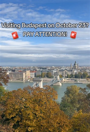Follow me for more Budapest tips! 🇭🇺 October 23 is a national holiday in Hungary, commemorating the 1956 Revolution against Soviet rule. The city celebrates with special events and activities in public squares and major landmarks. And state-run museums offer free admission! You can expect long lines at the most popular ones, tho Also, some attractions, restaurants, and shops may be closed or have different opening hours, so make sure to check in advance to avoid any surprises. 📌 Save this pos
