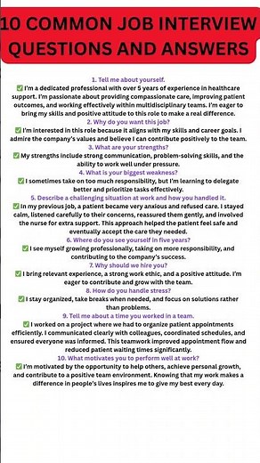 10 common job interview questions and answers (pass your interview) #interview #interviewquestions