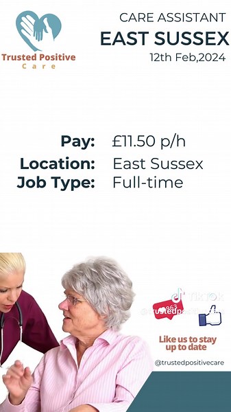 Role: Care Assistant Location: East Sussex Link: https://www.careuk.com/careers/?utm_source=FreeJobListing&utm_medium=ContactOurFacebookPageToLearnMore&utm_id=facebook.com/trustedpositivecarejobs Pay: £11.50 p/h Job Type: Full time Shifts : Night Are you a care worker? Join our Facebook group here:https://www.facebook.com/groups/careworker #carejobs #nursing #jobs #UKjob #carer #care #carejobs #ukjobsearch #care #career #careeropportunities #caregiving #careers #CareHomeActivities @careuk you ha