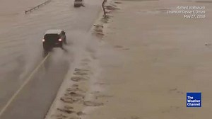 Here is what a flooded desert in Oman looks like