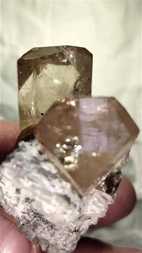 Stunning Natural Topaz Twin Crystals #minerals #crystals #crystalcollection #gems