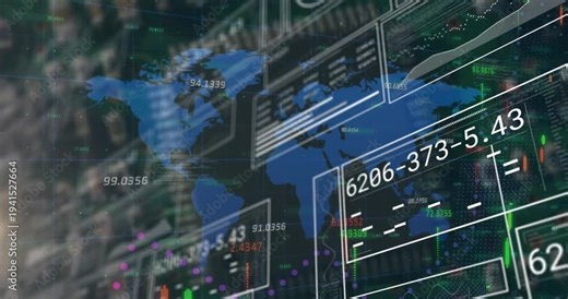 Video illustrates digital data processing on a circuit-themed animation.