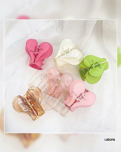 Colorful Double Layer Heart Hair Claw