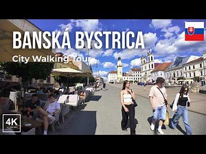 BANSKÁ BYSTRICA, Slovakia 🇸🇰 SNP Square & Historic Old Town | 4K Walking Tour (60fps)