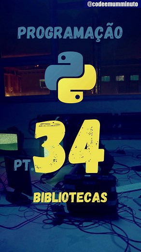 Bibliotecas em Python! - Série aprenda Python do zero com vídeos de um minuto aqui no TikTok! - Aqui vamos sair do zero até a nossa primeira aplicação completa com banco de dados e tudo mais. - #python #programming #programacao #desenvolvedor #htmlcss #javascript