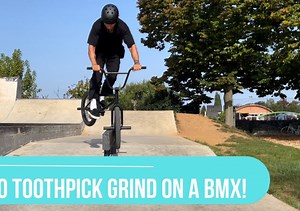 【BMX教学】How To Toothpick Grind On A BMX! 如何做单呲前炮 #Rok Krivec