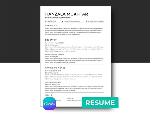 Modern Resume CV for Entry Level & Marketing Leader | ATS Friendly Digital Resume Template 2026 - Etsy
