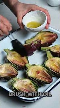 Deliciously roasted artichokes!💚Perfect for your next gathering! #Artichokes