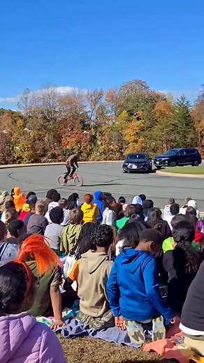 Students got an awesome surprise when the PTO brought in a BMX bike team for a special assembly! The riders impressed everyone with their high-flying stunts and incredible skills. Between the tricks, they shared important messages about the Spokes of Character—like respect, responsibility, and kindness—along with tips on bike safety and making good choices. It was an exciting day for everyone! 🚲✨ | Park Ridge Elementary PTO