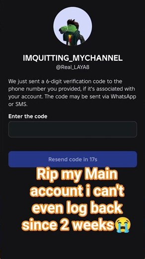 WARING: If your playing Roblox in your main account DO NOT LOG OUT IT MAY HAPPEN THE SAME TO YOU