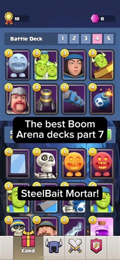 The Best Boom Arena decks Part Seven - Steelbait Mortar: Super strong! #Boomarena #clashroyale #clashtok #bestmobilegames2023 #bestmobilegames #supercellclashroyale #goty #foryou #foryoupage #fypシ #clashroyalememes #clashroyaletips #clashroyaledeck #fypシ゚viral #fy #fypage @OJ