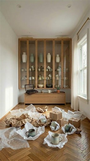 PMO | Mug Collection Mess to Glass & Wood Display Room | Reveal
