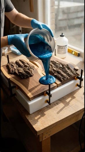 This is Epoxy Resin Table Idea #epoxyresin #epoxyflooring #epoxytable
