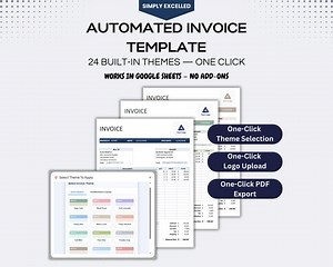 Automated Invoice Template for Google Sheets | One-click PDF Export (digital Download) - Etsy