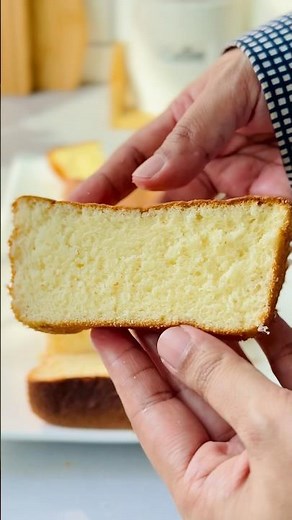 Incredibly soft and fluffy Hot Milk Sponge Cake✨ #recipe #cake #vanillacake