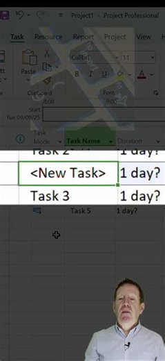 Add a Blank Line in MS Project #shorts