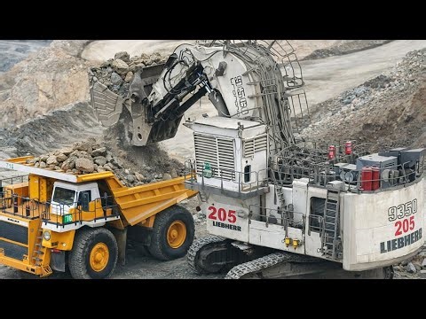 Liebherr Giant Shovel Loading BelAZ Dump Trucks | Extreme Open-Pit Mining