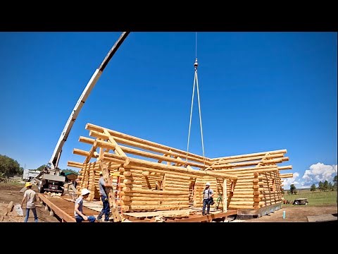 DAY 2 and 3- Trout Creek Log Home Assembly, Meadowlark- Time Lapse in Colorado