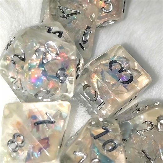 Clear Iridescent Crystal Resin Dice Set, Sharp-edged Polyhedral DND Dice With Color-shifting Flakes, Gamer Gift for Tabletop Rpgs (D20) - Etsy Australia