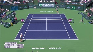 9.4K views · 209 reactions | She takes it in style at the BNP Paribas Open! Kristina Mladenovic found her way after a tricky first set and claims the match 7-5, 6-2 over Zheng. | WTA | Facebook