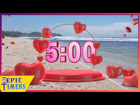 5 Minute Timer with music Valentines Day Hearts