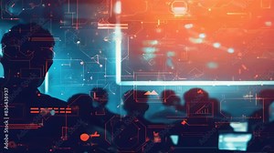 A person sitting in front of a computer monitor, focused on the screen.