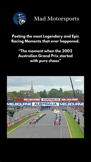 Melbourne 2002 — when the season began in complete chaos 🏁 The 2002 Australian Grand Prix at Albert Park opened the Formula 1 season with one of the most dramatic first-lap incidents in modern history. As the field charged toward Turn 1 at the start, Ferrari’s Rubens Barrichello was squeezed toward the inside line. Contact followed, launching Ralf Schumacher’s Williams into the air at high speed. Schumacher’s car became airborne after hitting the rear of Barrichello’s Ferrari, flipping upside d