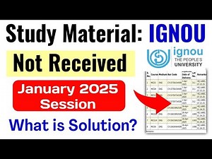 IGNOU January 2025 Session Study Material Not Received Solution | Ignou Books Status For Jan 2025