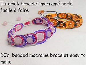 Tutoriel: bracelet macramé perlé facile à faire (DIY: beaded macrame bracelet easy to make)