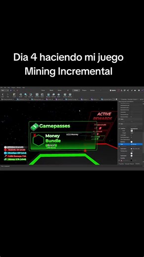 https://www.roblox.com/games/111087950031314/Mining-Incremental en el día 4 hice los gamepasses y lancé el juego. #game #dev #incremental #roblox