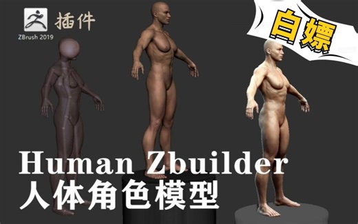 人体生物模型ZB插件 ZBRUSH Human for zbrush人体生成器 + 使用演示