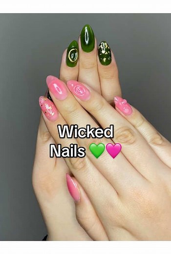 Wicked Musical Tutorial: Elphaba & Glinda Nail Art